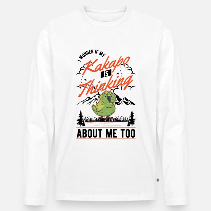 Kakapo Neuseeländischer Papagei - Männer Premium Bio Langarmshirt - Weiß