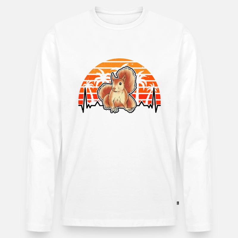 Eichhörnchen Herzschlag - Männer Premium Bio Langarmshirt - Weiß