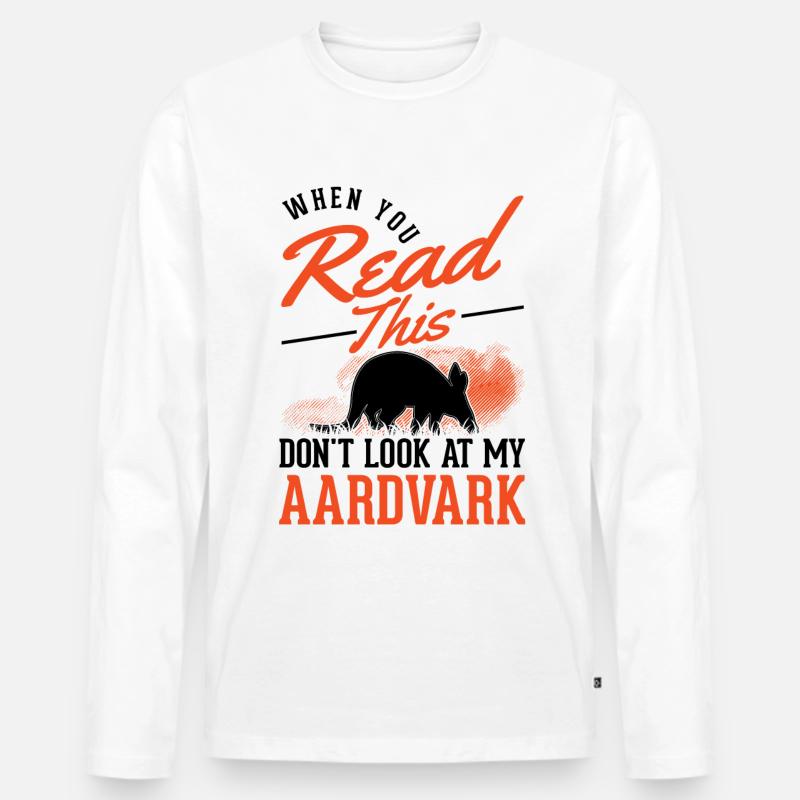 Erdferkel Geschenk Aardvark - Männer Premium Bio Langarmshirt - Weiß