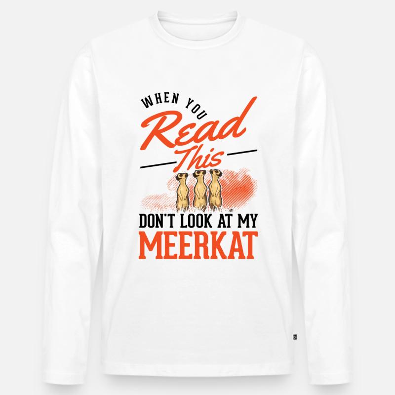 Erdmännchen Geschenk Meerkat - Männer Premium Bio Langarmshirt - Weiß