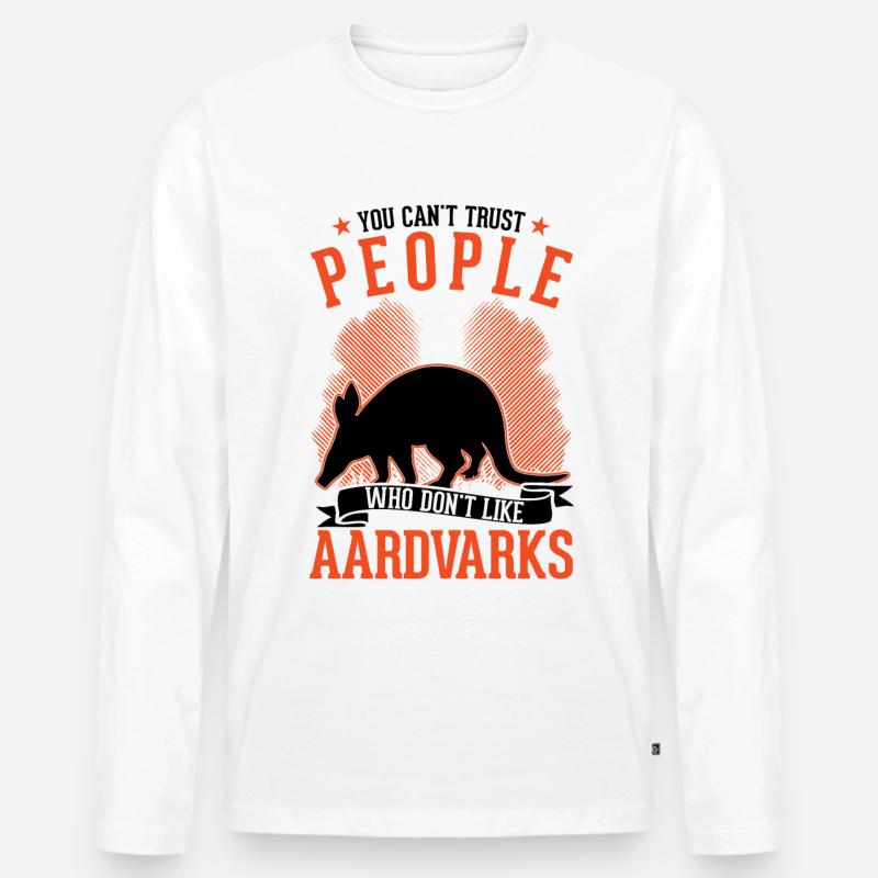 Erdferkel Geschenk Aardvark - Männer Premium Bio Langarmshirt - Weiß