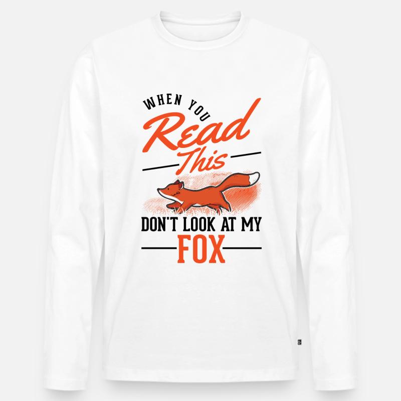 Fuchs Geschenk Rotfuchs - Männer Premium Bio Langarmshirt - Weiß