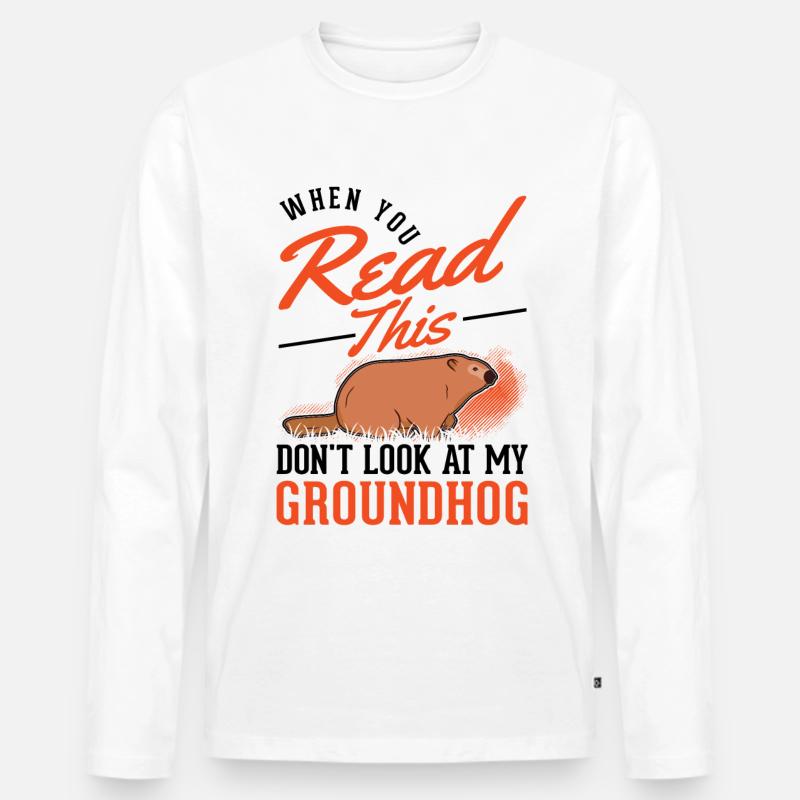 Murmeltier Groundhog Day Waldmurmeltier - Männer Premium Bio Langarmshirt - Weiß