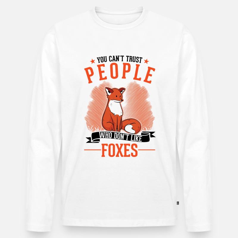 Fuchs Geschenk Rotfuchs - Männer Premium Bio Langarmshirt - Weiß