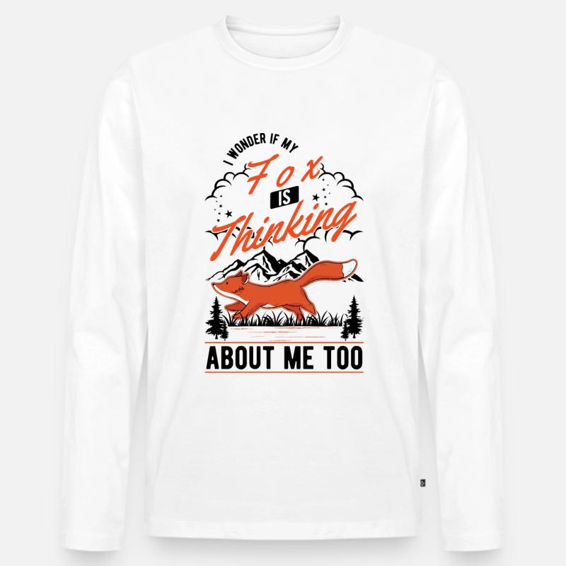 Fuchs Geschenk Rotfuchs - Männer Premium Bio Langarmshirt - Weiß
