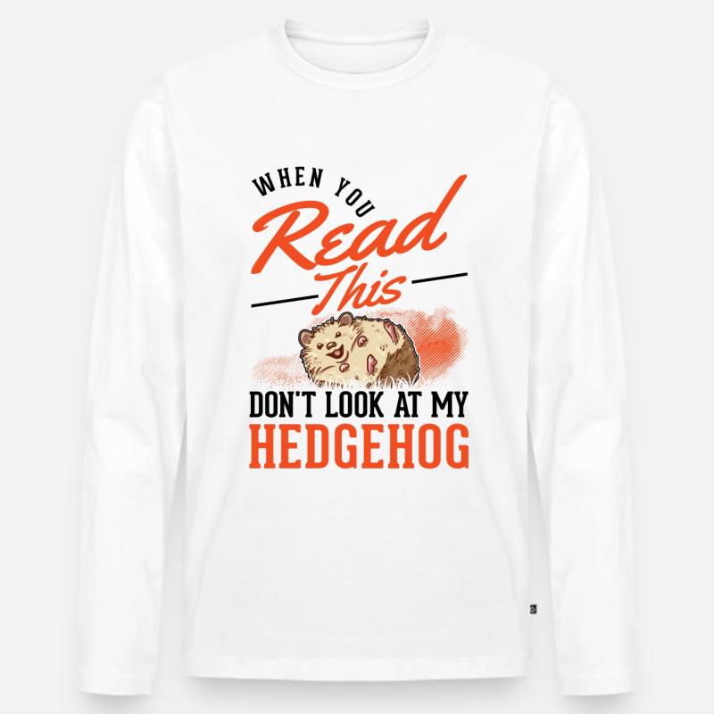 Igel Geschenk Stacheligel - Männer Premium Bio Langarmshirt - Weiß