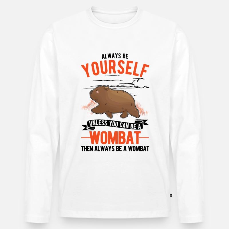 Always be yourself Wombat - Männer Premium Bio Langarmshirt - Weiß
