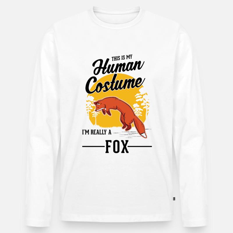 Fuchs Geschenk Rotfuchs - Männer Premium Bio Langarmshirt - Weiß