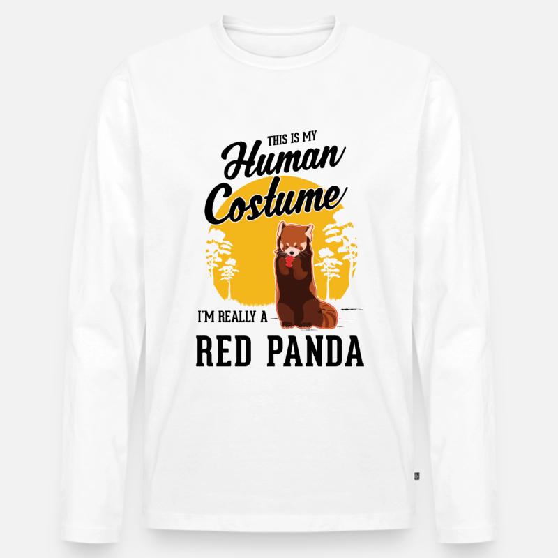 Roter Panda Geschenk Red Panda - Männer Premium Bio Langarmshirt - Weiß