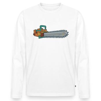 Kettensäge - Männer Premium Bio Langarmshirt - Weiß - Vorne - Nico (187cm)