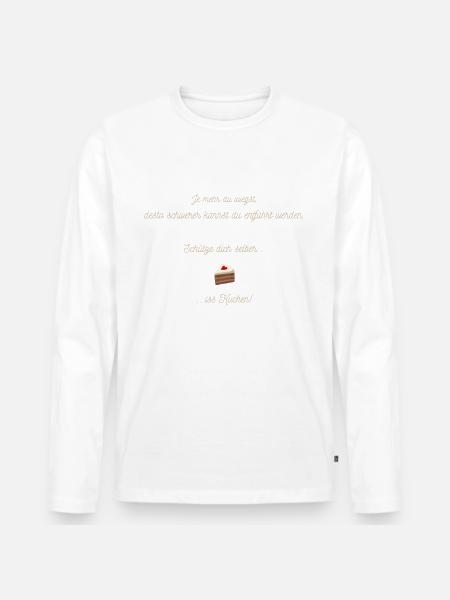 Cake Comedy - Männer Premium Bio Langarmshirt - Weiß