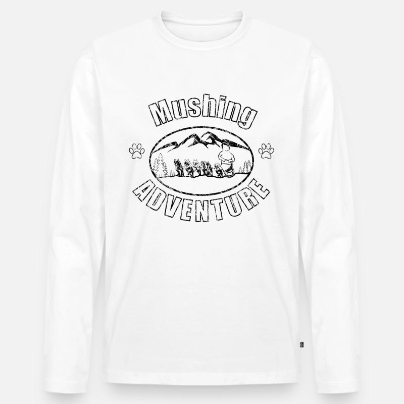 Schlittenhundeführer Mushing - Männer Premium Bio Langarmshirt - Weiß