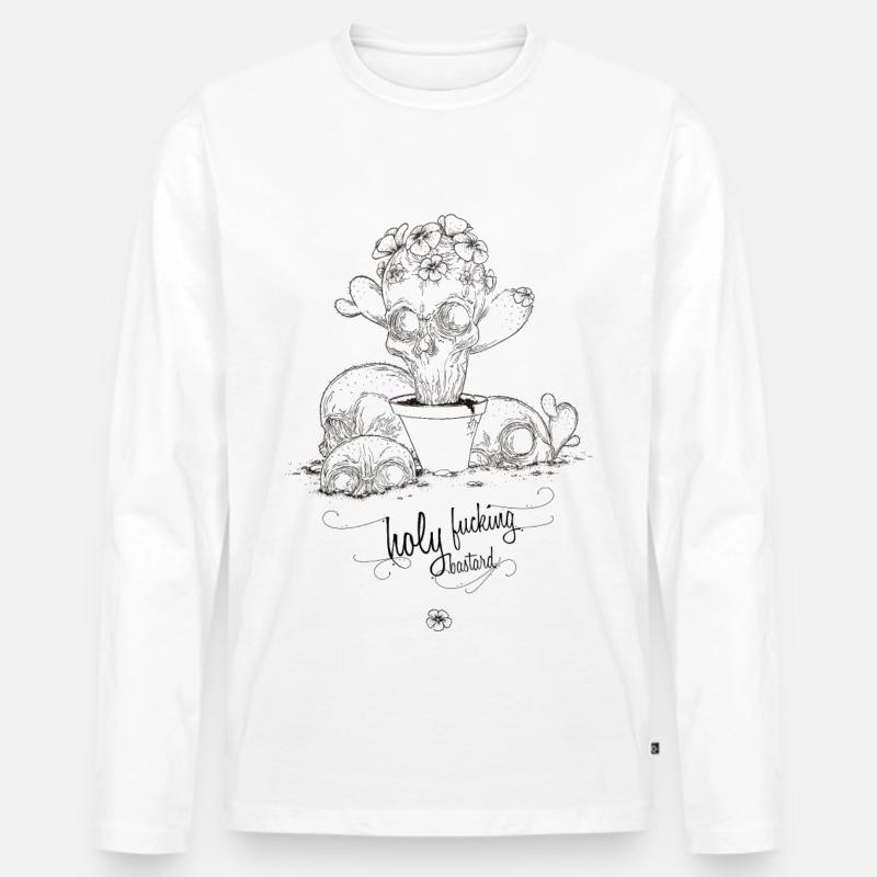 bastard - Männer Premium Bio Langarmshirt - Weiß