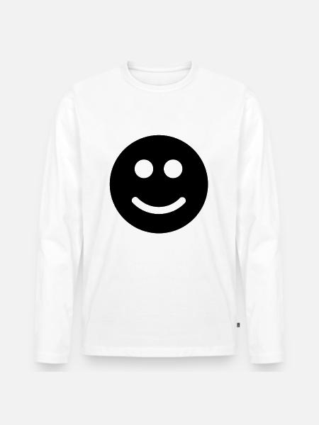 Emoticons - Männer Premium Bio Langarmshirt - Weiß