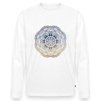 Mandala - T-shirt manches longues Premium bio Homme - blanc - Devant - Nico (187cm)