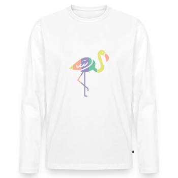 Flamingo - T-shirt manches longues Premium bio Homme - blanc - Devant - Nico (187cm)
