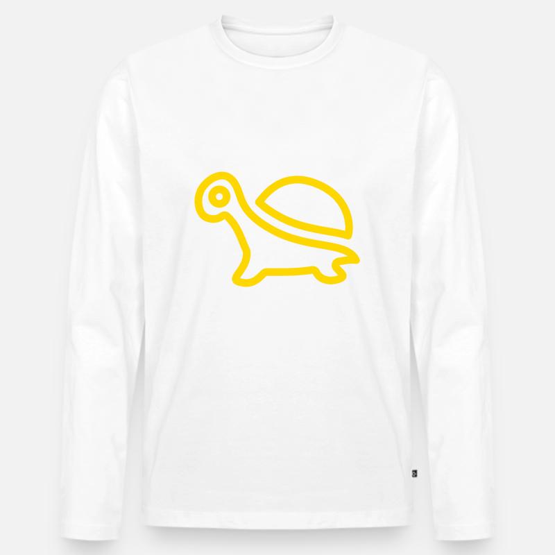 Schildkröte - Männer Premium Bio Langarmshirt - Weiß