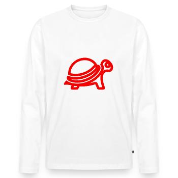 Turtle - Men's Premium Organic Long Sleeve Shirt - white - Front - Nico (187cm)