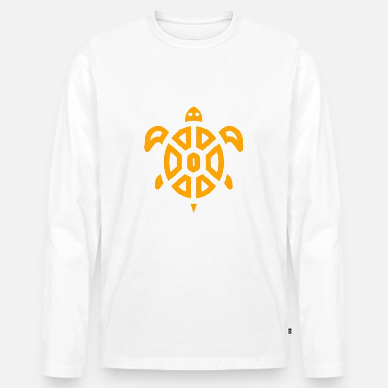 Schildkröte - Männer Premium Bio Langarmshirt - Weiß