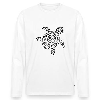 Turtle - Men's Premium Organic Long Sleeve Shirt - white - Front - Nico (187cm)