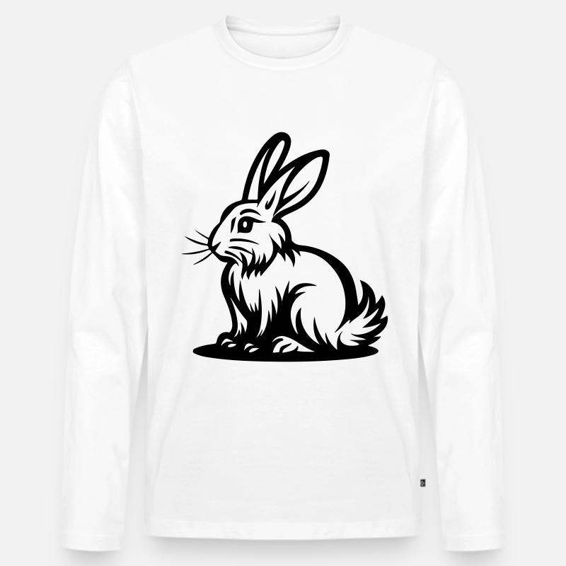 Easter Bunny Icon Easter - Men's Premium Organic Long Sleeve Shirt - white