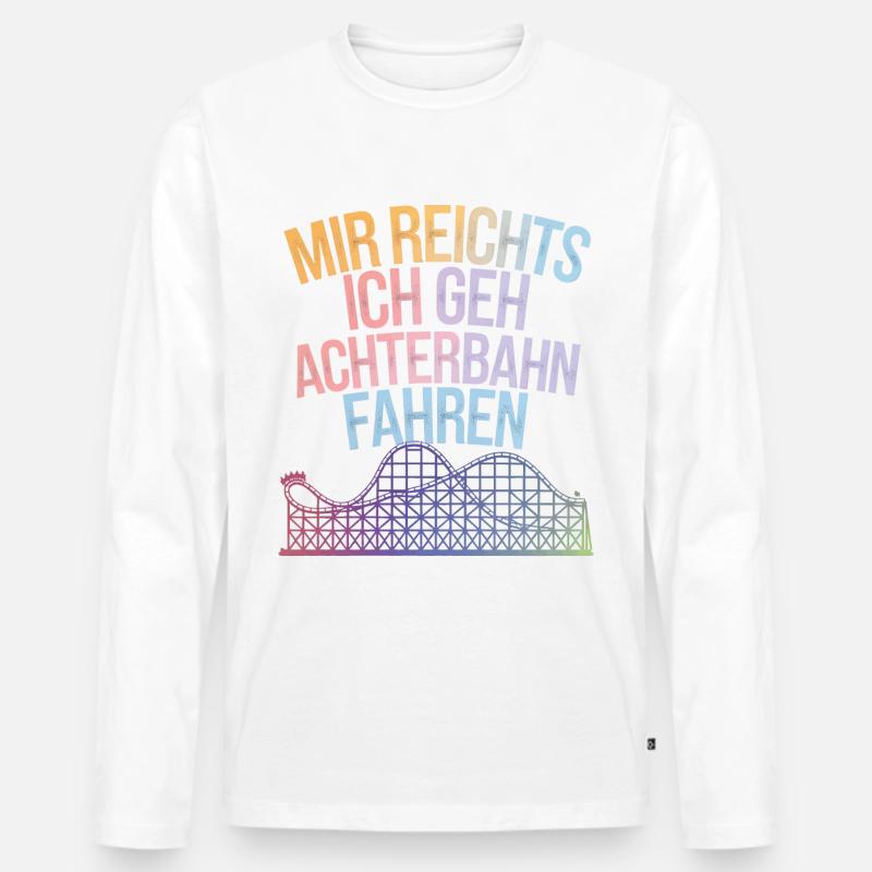 Achterbahn Freizeitpark Roller Coaster - Männer Premium Bio Langarmshirt - Weiß