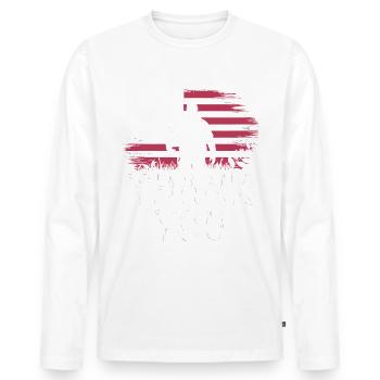 Veteran Military Soldier - Men's Premium Organic Long Sleeve Shirt - white - Front - Nico (187cm)