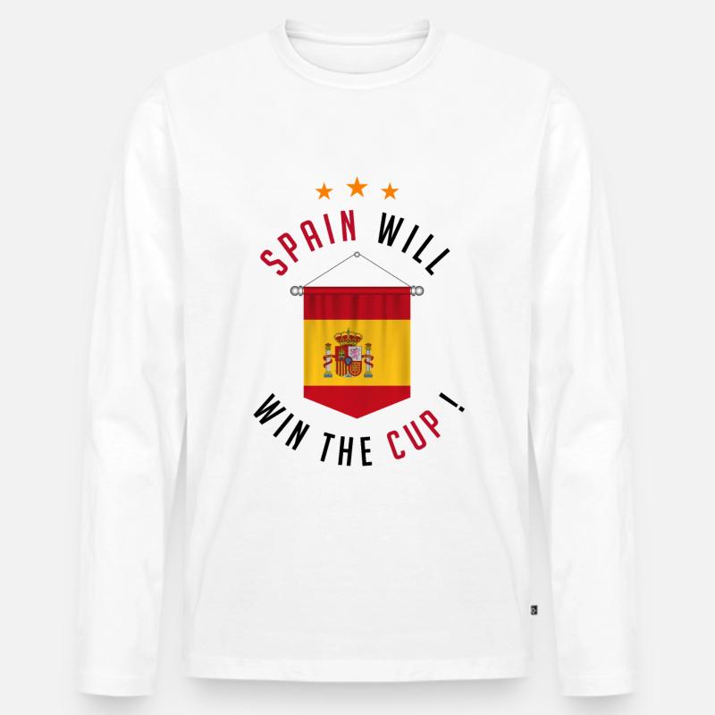 Spanien wird den Pokal gewinnen! - Männer Premium Bio Langarmshirt - Weiß