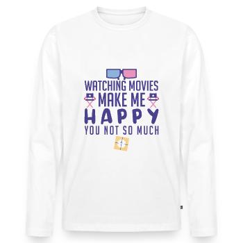 Film Cinema - Men's Premium Organic Long Sleeve Shirt - white - Front - Nico (187cm)