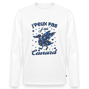 J'peux pas j'ai canard - T-shirt manches longues Premium bio Homme - blanc - Devant - Nico (187cm)