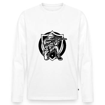 Soldier Dad - Männer Premium Bio Langarmshirt - Weiß - Vorne - Nico (187cm)