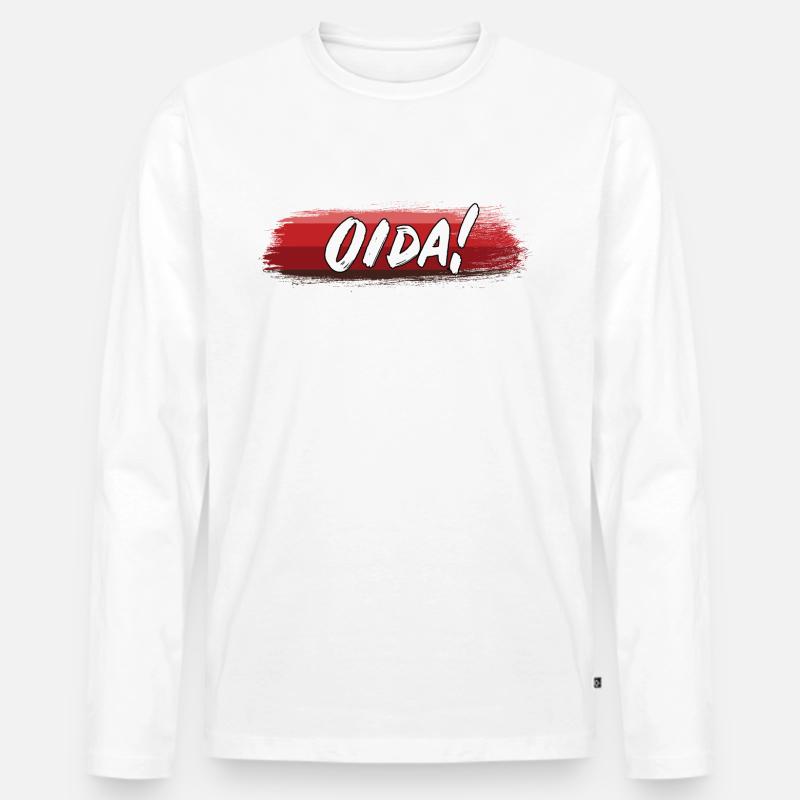 OIDA! - Männer Premium Bio Langarmshirt - Weiß
