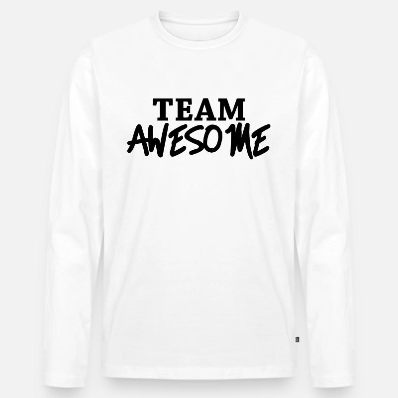 Team Awesome - Männer Premium Bio Langarmshirt - Weiß