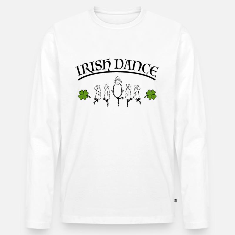 Irish Dance - Männer Premium Bio Langarmshirt - Weiß
