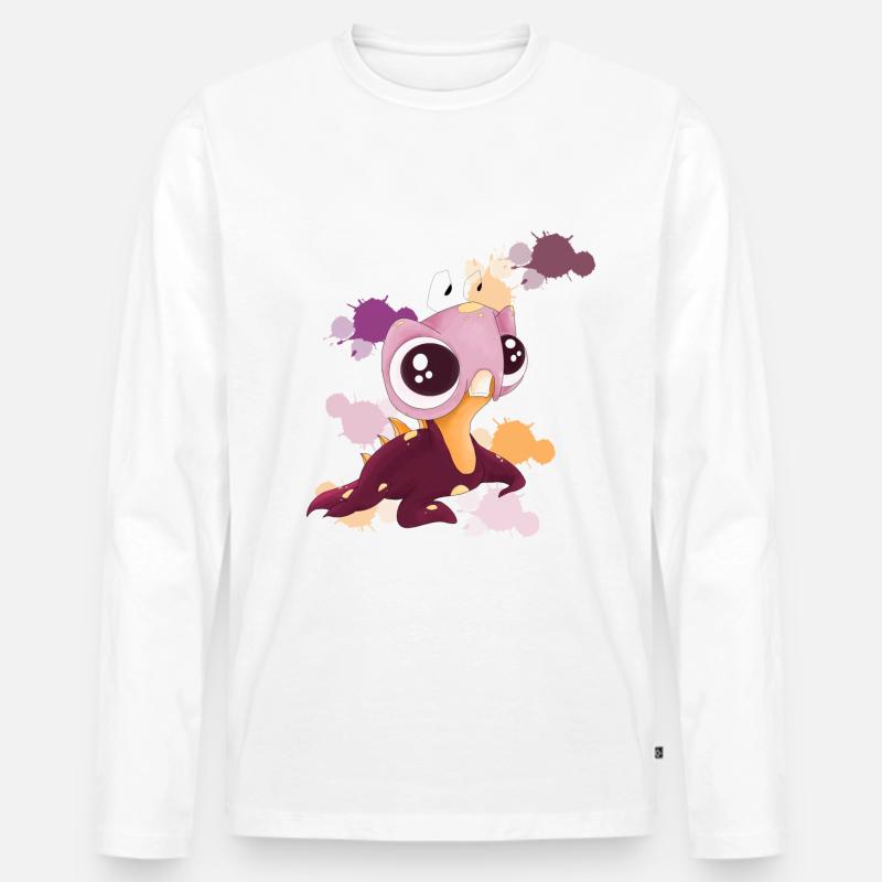 Dinotor - Männer Premium Bio Langarmshirt - Weiß