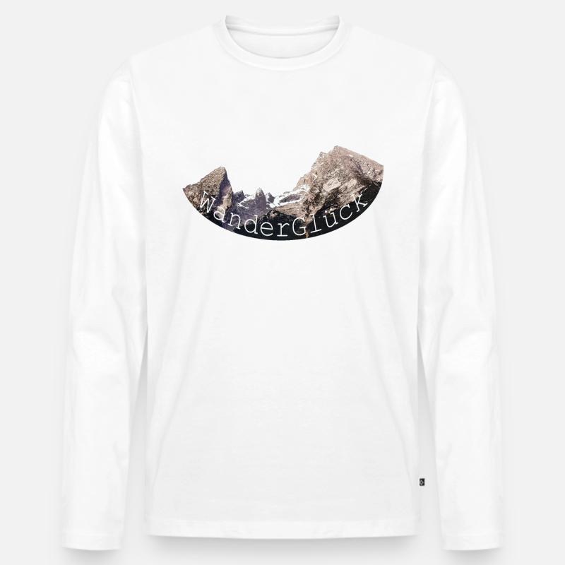 WanderGlueck Watzmann - Männer Premium Bio Langarmshirt - Weiß