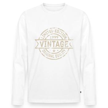 1999 Naissance Anniversaire Année de naissance millésime - T-shirt manches longues Premium bio Homme - blanc - Devant - Nico (187cm)