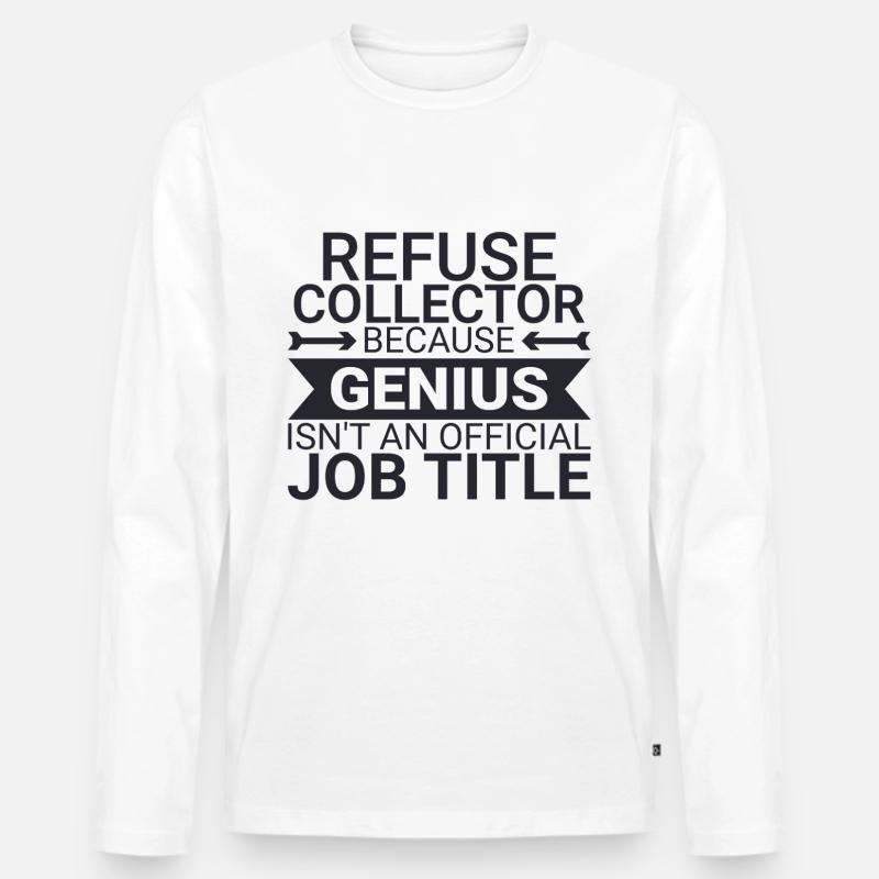 Refuse collector Genius - Männer Premium Bio Langarmshirt - Weiß
