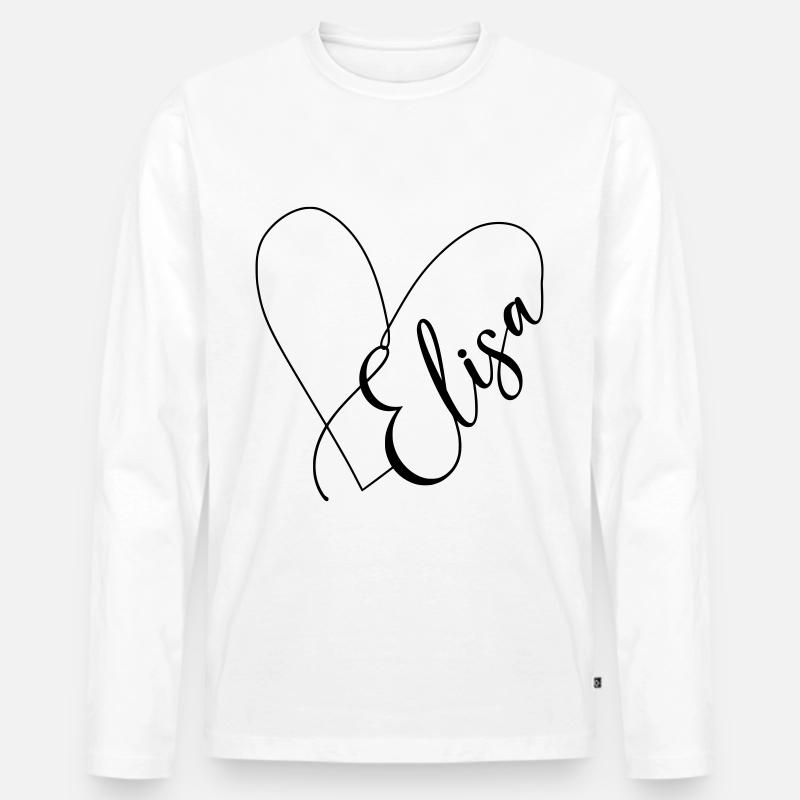 Elisa Name Herzlinie - Männer Premium Bio Langarmshirt - Weiß