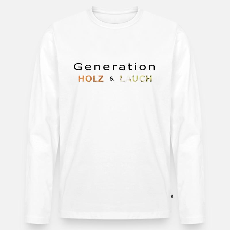 Generation Holz und Lauch - Männer Premium Bio Langarmshirt - Weiß
