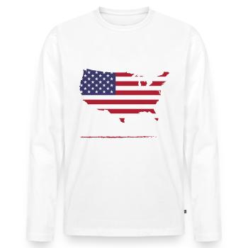 America identity day - Men's Premium Organic Long Sleeve Shirt - white - Front - Nico (187cm)