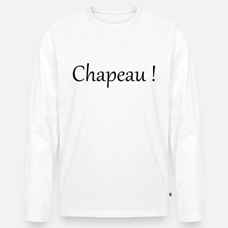 Chapeau ! - Männer Premium Bio Langarmshirt - Weiß