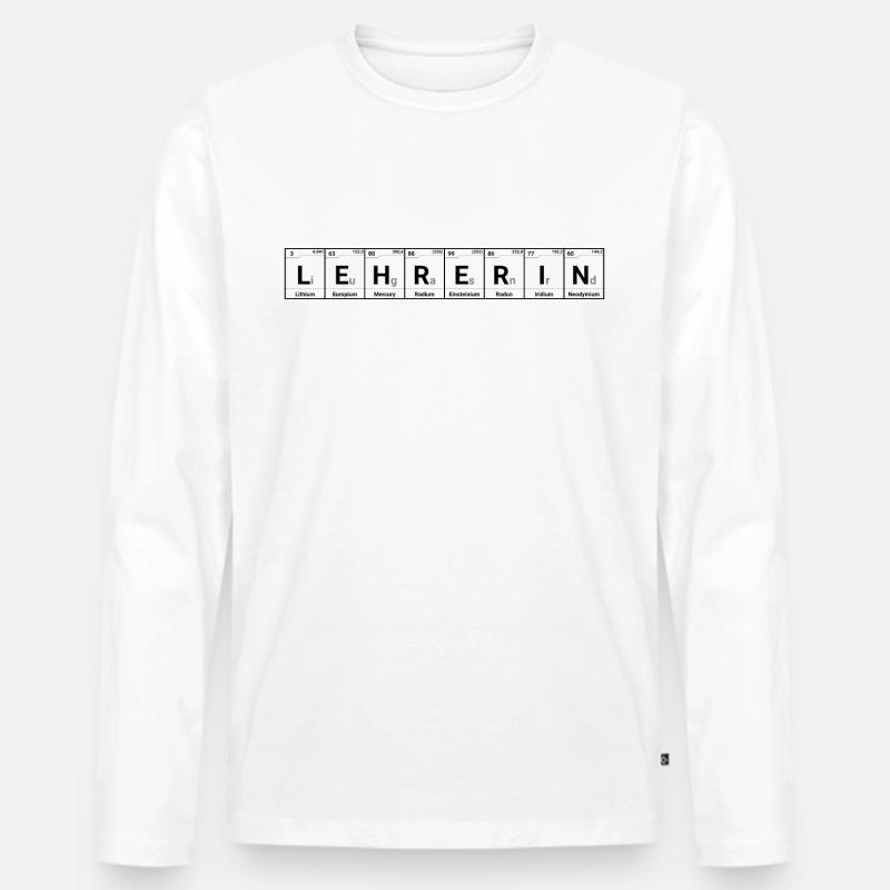 Lehrerin Elemente - Männer Premium Bio Langarmshirt - Weiß