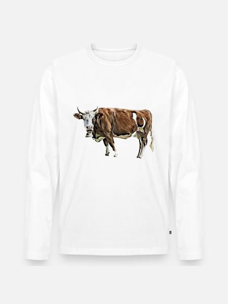 Kuh - Männer Premium Bio Langarmshirt -