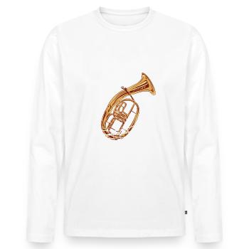 Instrument de musique Notes de ténor Cor ténor Barithorn - T-shirt manches longues Premium bio Homme - blanc - Devant - Nico (187cm)