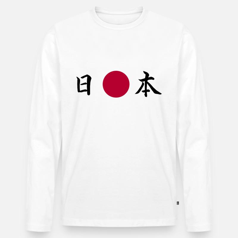 Nippon, Japan. - Männer Premium Bio Langarmshirt - Weiß