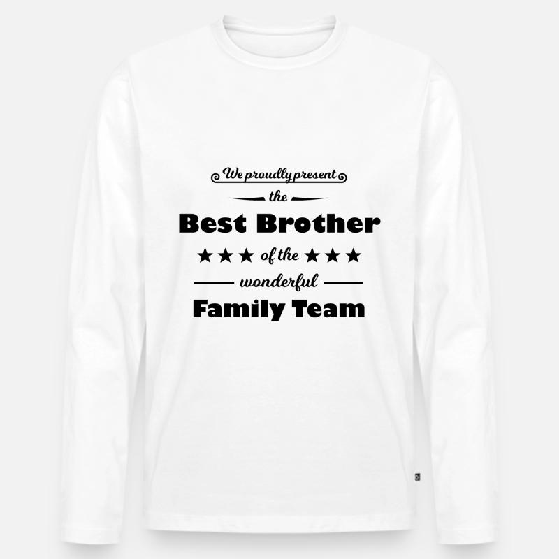 Der beste Bruder - Männer Premium Bio Langarmshirt - Weiß