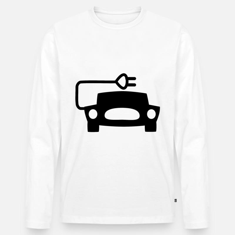 Autoaufkleber Elektrik - Männer Premium Bio Langarmshirt - Weiß