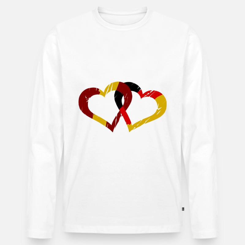 Spanisch deutsche Liebe - Männer Premium Bio Langarmshirt - Weiß