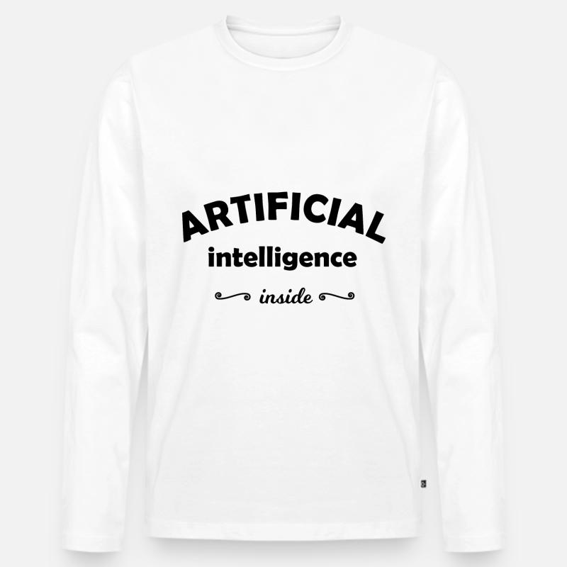 Die Computer Intelligenz - Männer Premium Bio Langarmshirt - Weiß